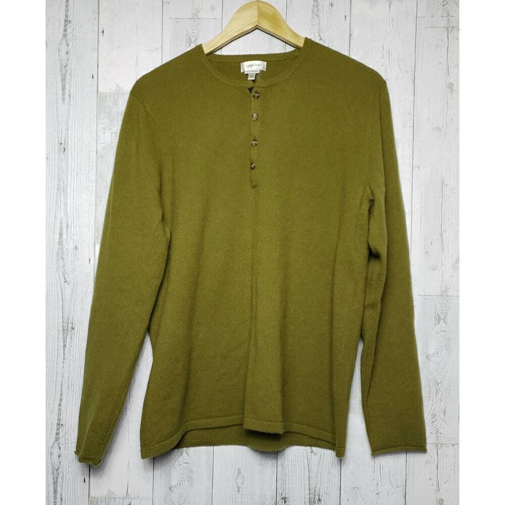 Tyler Boe 100% Cashmere 1/4 to 1/2 Button Up Sweater Sz. M
